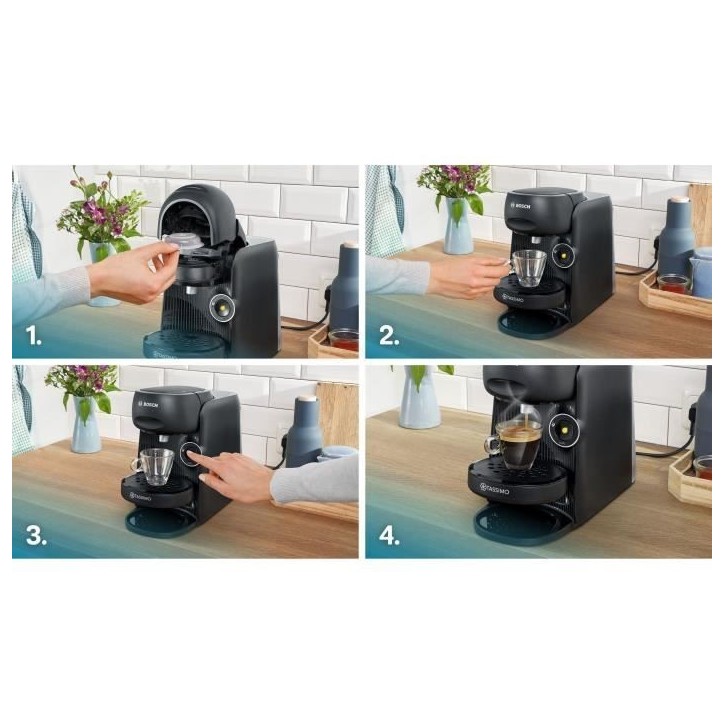 Machine a café multi-boissons - BOSCH - TASSIMO - T16 Finesse noir - 1400 W
