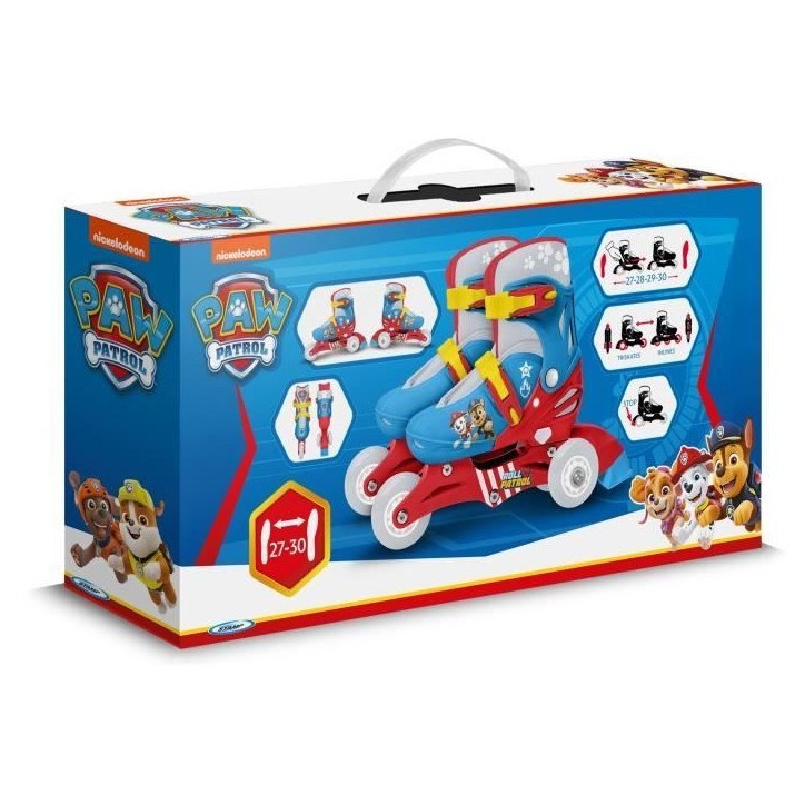 Patins en Ligne two in one - PAW PATROL - PAT PATROUILLE - 3 Roues - Tri skate et Roller in lin - Ajustable taille 27-30 Patins en Ligne two in one - PAW PATROL - PAT PATROUILLE - 3 Roues - Tri skate et Roller in lin - Ajustable taille 27-30
