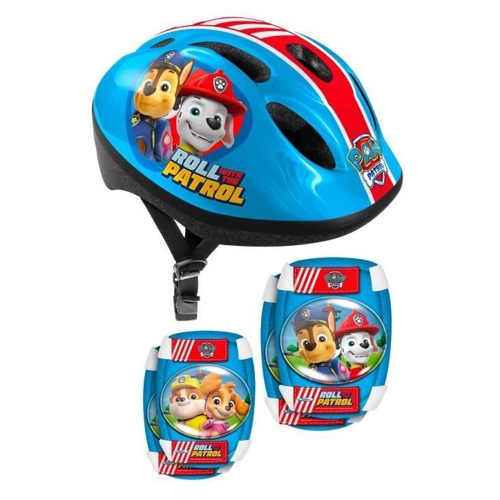 Set casque et coudieres/genouilleres - 50/56 cm - PAT PATROUILLE - PA450507