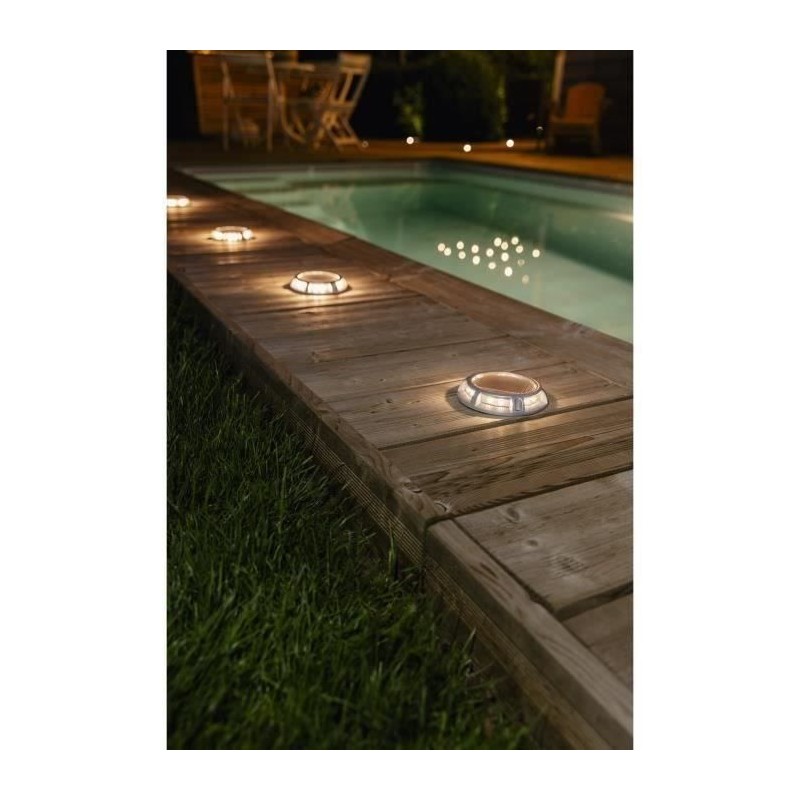 Spot solaire en aluminium 15 lumens blanc chaud - GALIX - Classique -