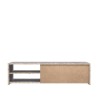 Meuble TV PILVI - Blanc et béton clair - Contemporain - L 120 x P 42,