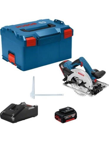 Scie circulaire Bosch Professional GKS 18V-57 G + 2 batteries 4,0Ah + chargeur GAL 18V-40 + L-BOXX - 06016A2106