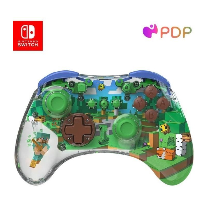 Manette Realmz Sans Fil Ns Steve Minecraft-Accessoire-SWITCH Manette Realmz Sans Fil Ns Steve Minecraft-Accessoire-SWITCH