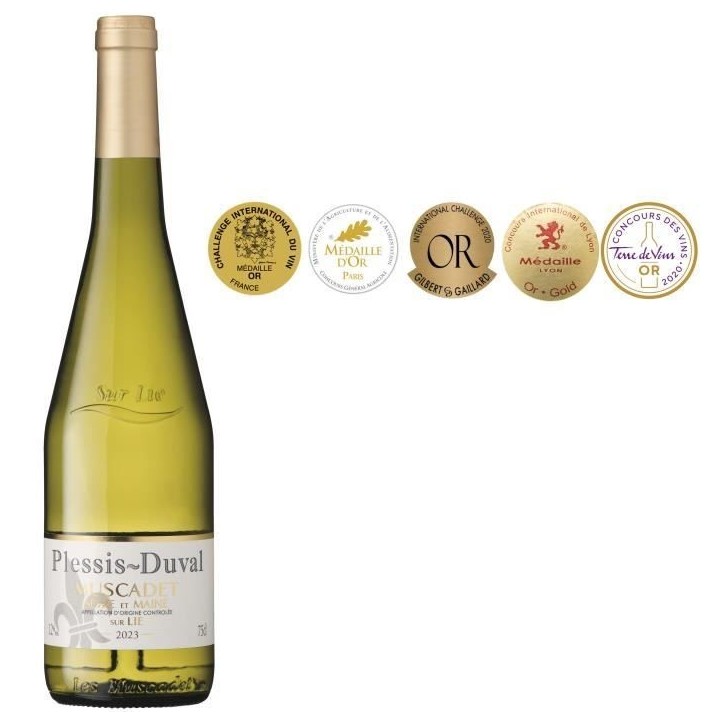 Plessis-Duval Muscadet Sevre et Maine sur Lie - Vin blanc de Loire 2023