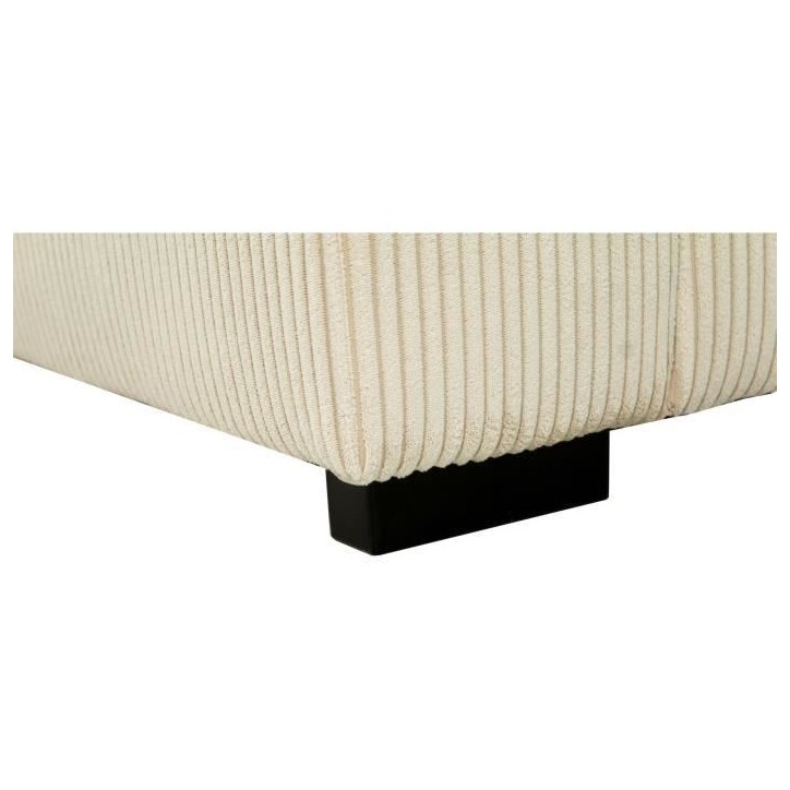 Canapé droit fixe - 4 places - PEDRO - Velours côtelé Beige - 261 x 124 x 82.5 cm