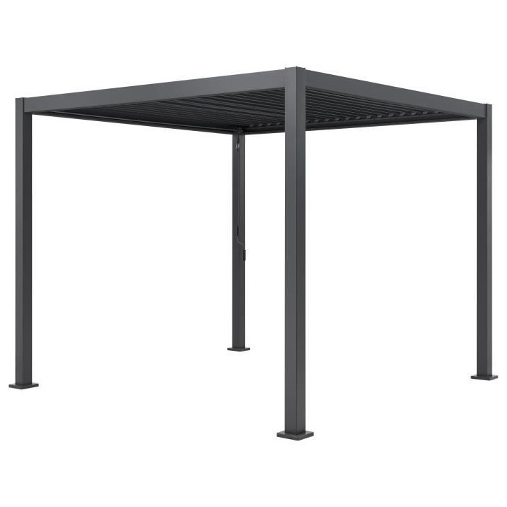 Pergola bioclimatique GAYA - Structure en aluminium et en acier - 290x290xH240 cm - Gris