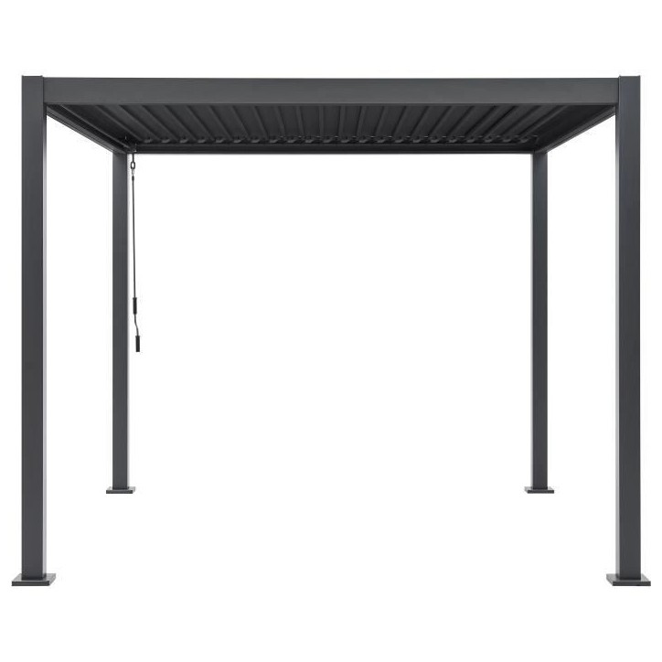 Pergola bioclimatique GAYA - Structure en aluminium et en acier - 290x290xH240 cm - Gris