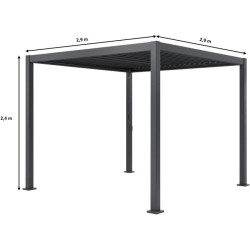 Pergola bioclimatique GAYA - Structure en aluminium et en acier - 290x