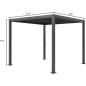 Pergola bioclimatique GAYA - Structure en aluminium et en acier - 290x290xH240 cm - Gris