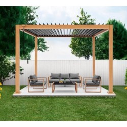Pergola bioclimatique GAYA - Structure en aluminium et en acier - l300
