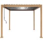 Pergola bioclimatique GAYA - Structure en aluminium et en acier - l300 x P300 x H240 cm - Aspect Bois