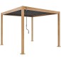 Pergola bioclimatique GAYA - Structure en aluminium et en acier - l300 x P300 x H240 cm - Aspect Bois