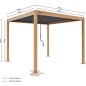 Pergola bioclimatique GAYA - Structure en aluminium et en acier - l300 x P300 x H240 cm - Aspect Bois