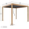 Pergola bioclimatique GAYA - Structure en aluminium et en acier - l300
