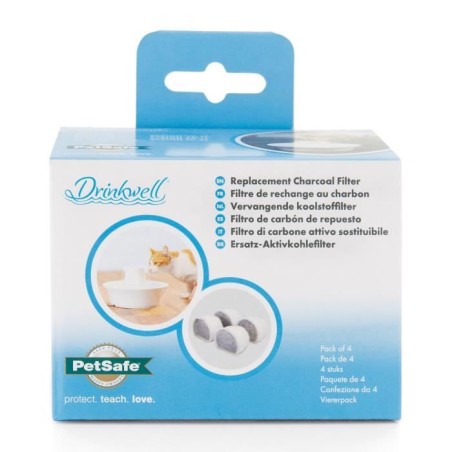 PetSafe - Filtre au Charbon de Rechange pour Fontaine a eau Drinkwell en Céramique Avalon, Pagoda et StreamSide, Naturel, Pack