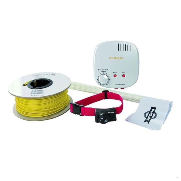 Clôture anti-fugue - Standard - 150m de fil - 4 niveaux de stimulation - Extensible jusqu'a 20 000 m2 Clôture anti-fugue - Standard - 150m de fil - 4 niveaux de stimulation - Extensible jusqu'a 20 000 m2