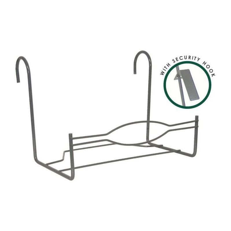 Support Balcon Large - GARDEN ID - 35 x 18 cm Anthracite - Crochets S Support Balcon Large - GARDEN ID - 35 x 18 cm Anthracite - Crochets S