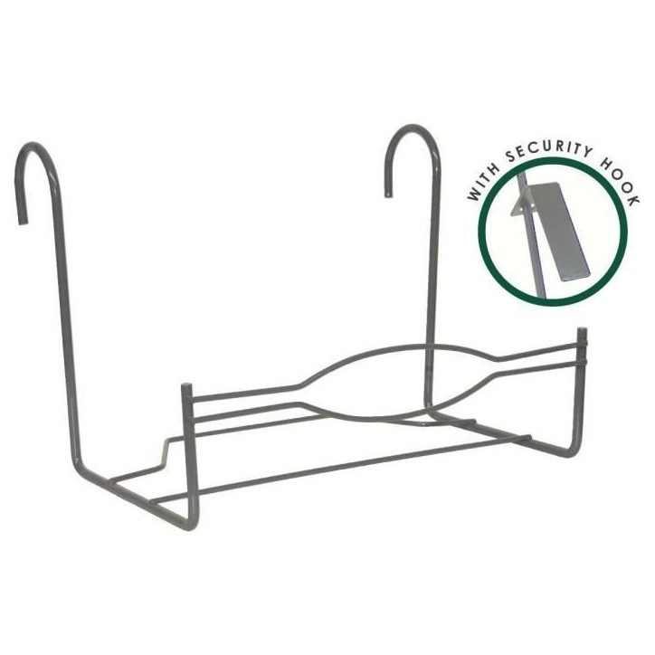 Support Balcon Large - GARDEN ID - 35 x 18 cm Anthracite - Crochets Sécurisés - Dimensions Pratiques - Robuste
