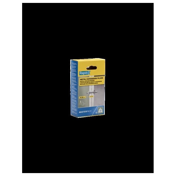 Chevilles a expansion métal pour cloison plâtre - RAPID - Ø8 - 16-26mm - Lot de 50 - Charge max 25 kg - 5001561