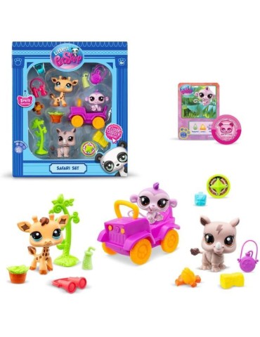 BANDAI - Littlest Pet Shop - Pack Safari - 3 animaux et accessoires - BF00524