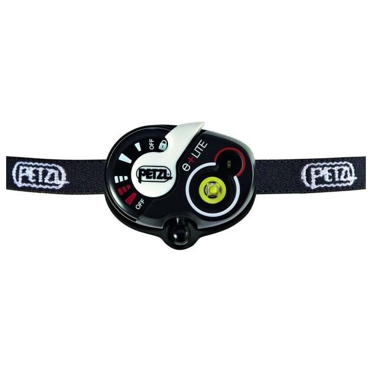 Lampe frontale de secours avec bandeau - PETZL - E+Lite - 40 lumens - Etui inclus - Noir Lampe frontale de secours avec bandeau - PETZL - E+Lite - 40 lumens - Etui inclus - Noir