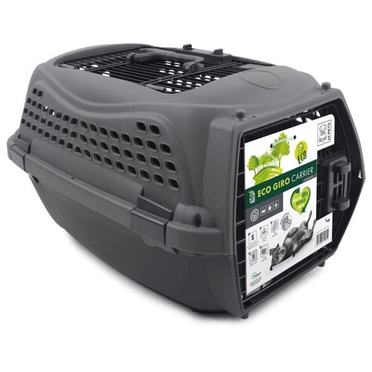 Caisse de transport pour chat M.PETS ECO GIRO - Cage en plastique - Taille S - Gris Caisse de transport pour chat M.PETS ECO GIRO - Cage en plastique - Taille S - Gris