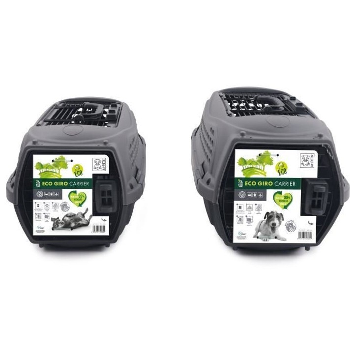 Caisse de transport pour chat M.PETS ECO GIRO - Cage en plastique - Taille S - Gris Caisse de transport pour chat M.PETS ECO GIRO - Cage en plastique - Taille S - Gris