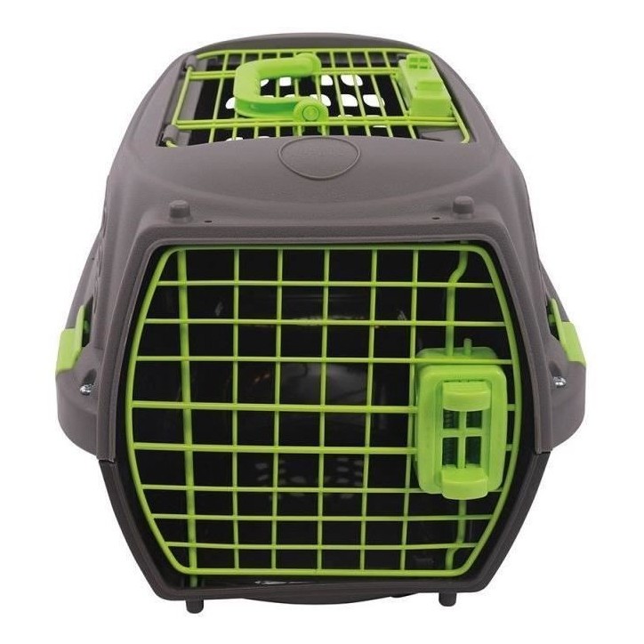 Caisse de transport pour chat M.PETS ECO GIRO - Cage en plastique - Taille M - Gris