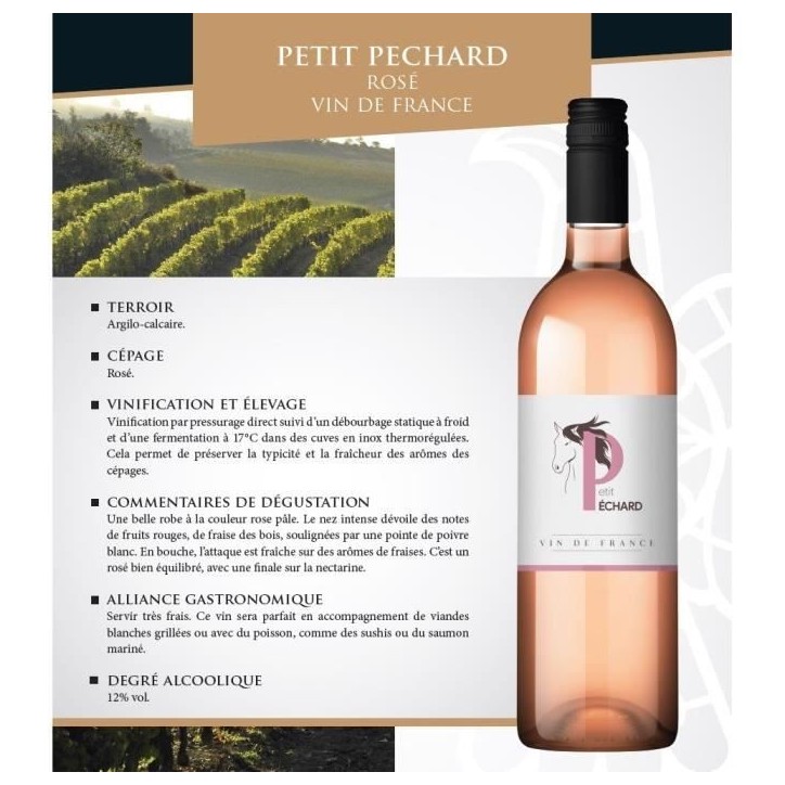 Petit Péchard - Vin de France - Vin rosé du Languedoc - 75cl