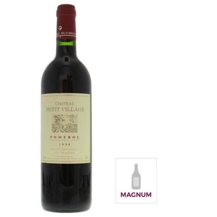 Magnum Château Petit Village 1998 Pomerol - Vin rouge de Bordeaux