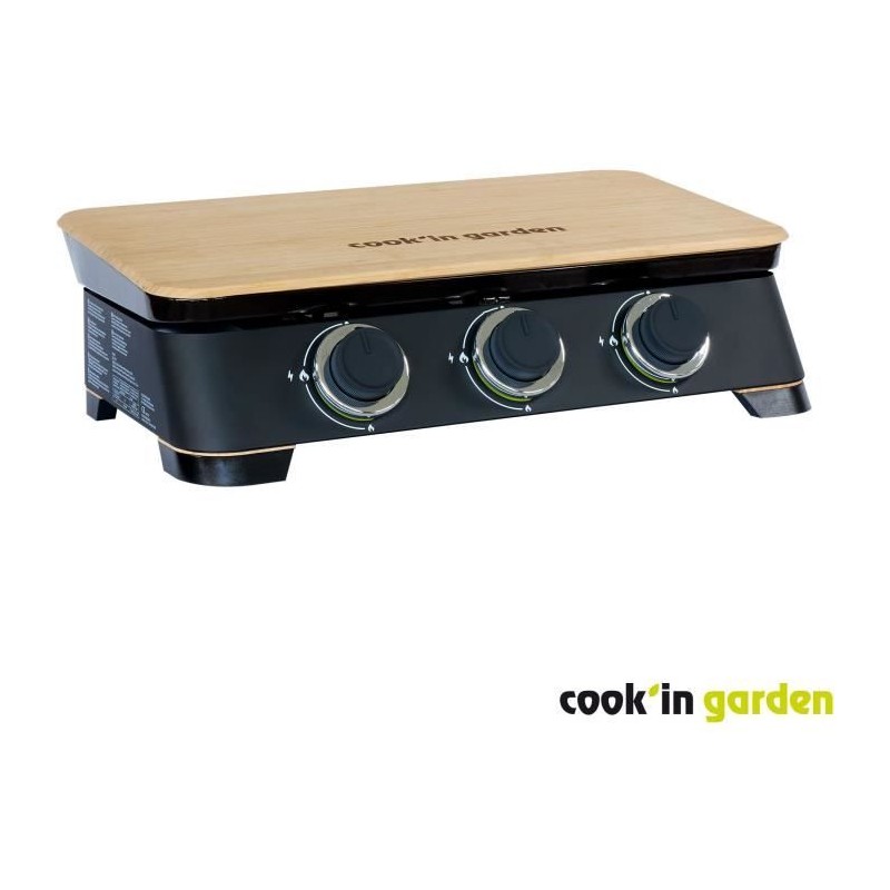 COOK'IN GARDEN Plancha gaz DUNE 70 - 3 feux - 6 kW - L 68,5×l 47×H 2