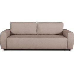 Canapé convertible - 3 places - PHARELL - Tissu Bouclette taupe - Cof