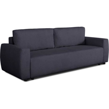 Canapé convertible - 3 places - PHARELL - Tissu Bouclette Noir - Coff