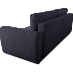 Canapé convertible - 3 places - PHARELL - Tissu Bouclette Noir - Coff