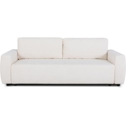 Canapé convertible - 3 places - PHARELL - Tissu Bouclette Beige - Cof