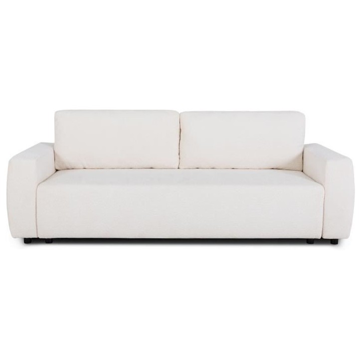 Canapé convertible - 3 places - PHARELL - Tissu Bouclette Beige - Coffre - 231 x 91 x 84 cm Canapé convertible - 3 places - PHARELL - Tissu Bouclette Beige - Coffre - 231 x 91 x 84 cm