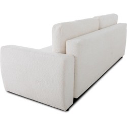 Canapé convertible - 3 places - PHARELL - Tissu Bouclette Beige - Cof
