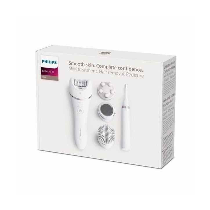 Épilateur électrique - Philips - BRE770/92 - 9 accessoires - 2 vitesses - Tete lavable Épilateur électrique - Philips - BRE770/92 - 9 accessoires - 2 vitesses - Tete lavable