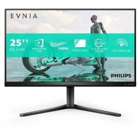 Ecran PC Gamer - PHILIPS - 24,5 - FHD - 240Hz - Dalle Fast VA - 0,5ms
