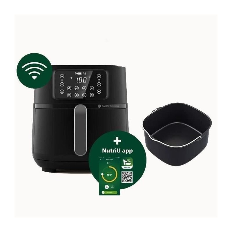 Friteuse sans huile - PHILIPS - HD9285/93 Airfryer - Connecté - Noir Friteuse sans huile - PHILIPS - HD9285/93 Airfryer - Connecté - Noir