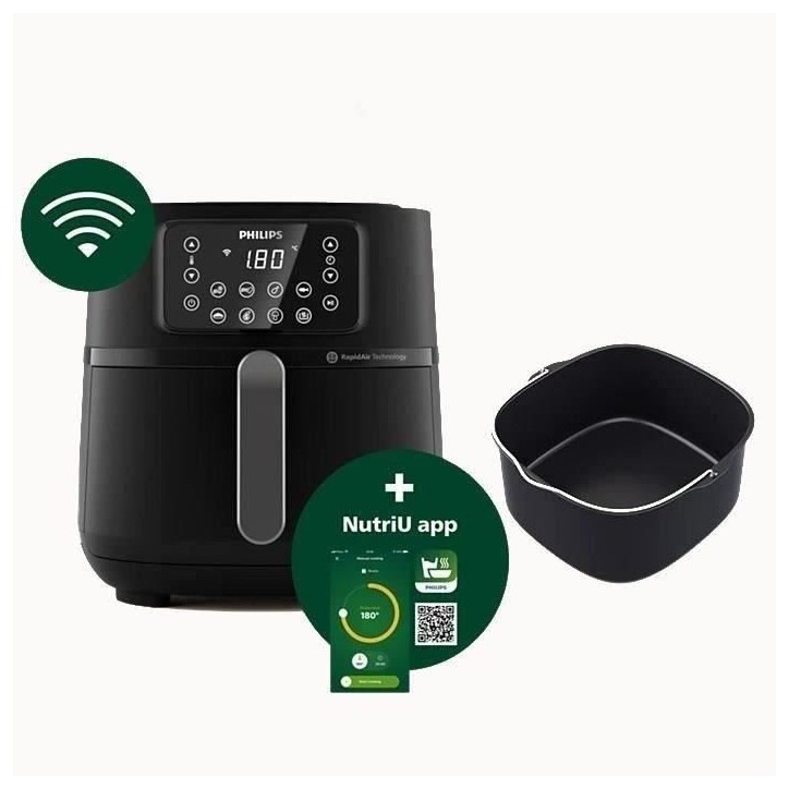 Friteuse sans huile - PHILIPS - HD9285/93 Airfryer - Connecté - Noir - Série 5000 - 7.2L Friteuse sans huile - PHILIPS - HD9285/93 Airfryer - Connecté - Noir - Série 5000 - 7.2L