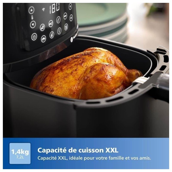 Friteuse sans huile - PHILIPS - HD9285/93 Airfryer - Connecté - Noir - Série 5000 - 7.2L Friteuse sans huile - PHILIPS - HD9285/93 Airfryer - Connecté - Noir - Série 5000 - 7.2L