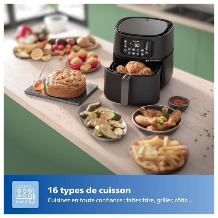 Friteuse sans huile - PHILIPS - HD9285/93 Airfryer - Connecté - Noir - Série 5000 - 7.2L Friteuse sans huile - PHILIPS - HD9285/93 Airfryer - Connecté - Noir - Série 5000 - 7.2L
