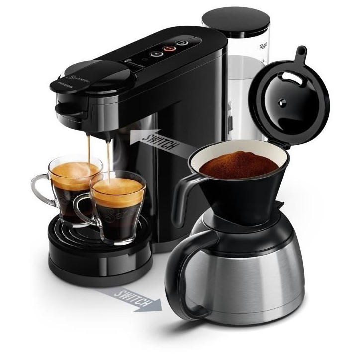 Machine a café dosette - PHILIPS - SENSEO SWITCH HD6592/65 - Noir intense Machine a café dosette - PHILIPS - SENSEO SWITCH HD6592/65 - Noir intense