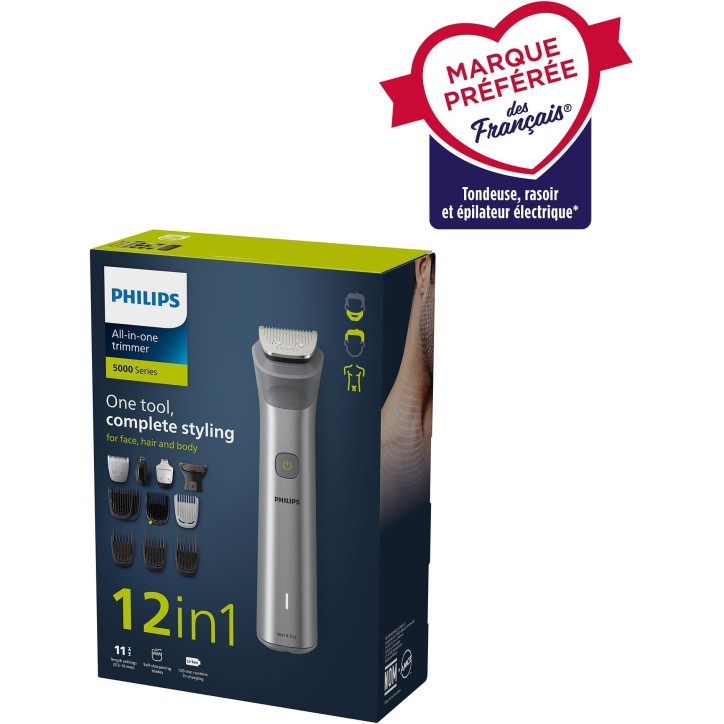 Tondeuse a cheveux - PHILIPS - MG5940/15 - Sans fil - 12 accessoires - Acier inoxydable Tondeuse a cheveux - PHILIPS - MG5940/15 - Sans fil - 12 accessoires - Acier inoxydable