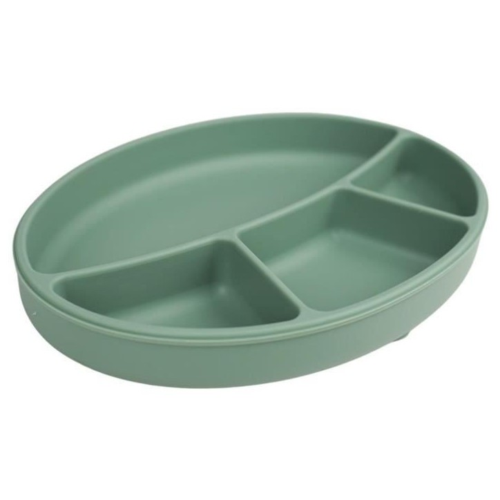 Pack Repas - THERMOBABY - Silicone - Vert Cactus - Assiette, bol, bavoir et cuilleres