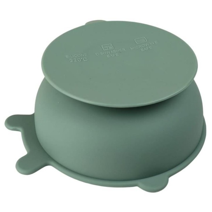 Pack Repas - THERMOBABY - Silicone - Vert Cactus - Assiette, bol, bavoir et cuilleres