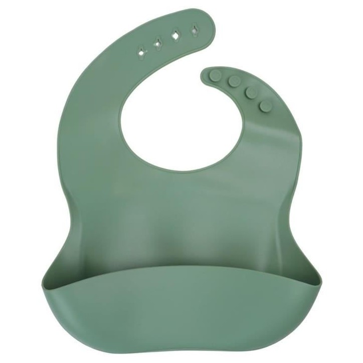 Pack Repas - THERMOBABY - Silicone - Vert Cactus - Assiette, bol, bavoir et cuilleres