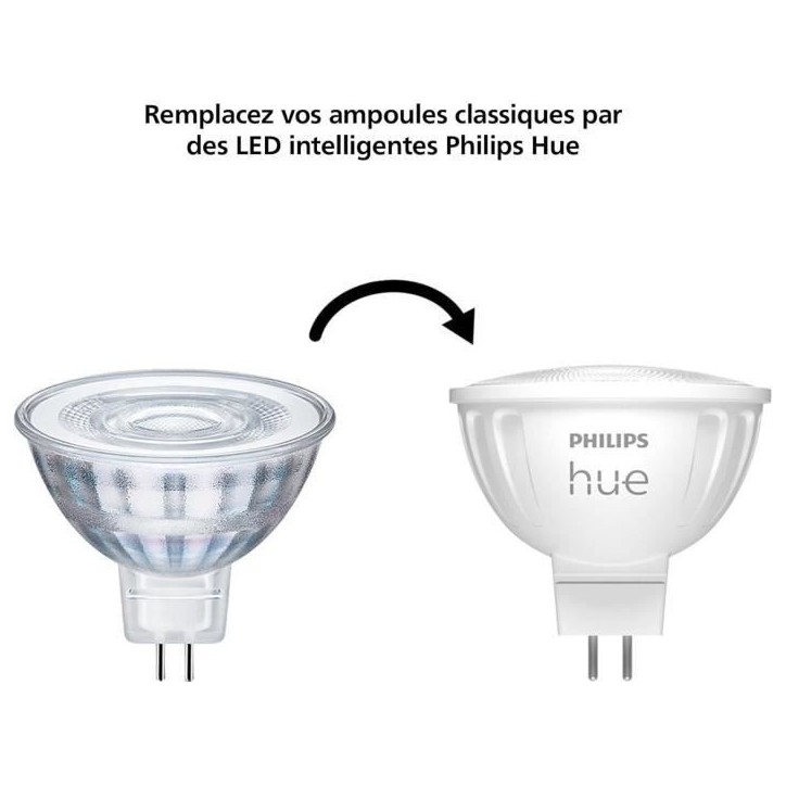 Philips Hue White And Color Ambiance, Ampoule Connectée Mr16, Compatib Philips Hue White And Color Ambiance, Ampoule Connectée Mr16, Compatib