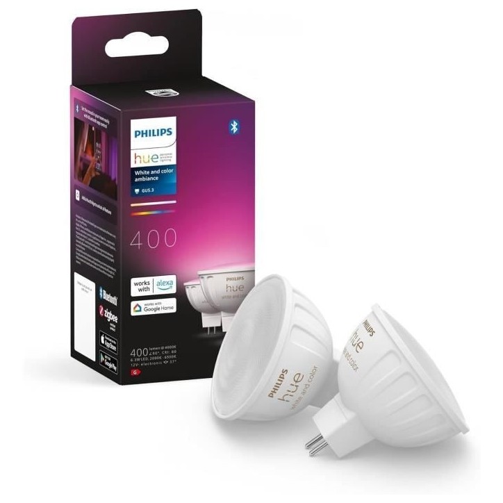 Philips Hue White And Color Ambiance, Ampoule Connectée Mr16, Compatib Philips Hue White And Color Ambiance, Ampoule Connectée Mr16, Compatib